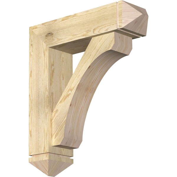 Ekena Millwork Legacy Arts and Crafts Rough Sawn Bracket w/ Offset Brace, Douglas Fir, 8"W x 30"D x 34"H BKT0806X30X34LEC03RDF - main